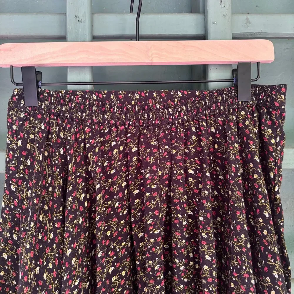 Denim & Supply Ralph Lauren Black Ditsy Floral Print Cottagecore Mini Skirt Sz M - Picture 4 of 7